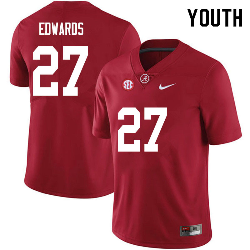 Alabama Crimson Tide Youth Kyle Edwards #27 Crimson NCAA Nike Authentic Stitched 2020 College Football Jersey LA16H02EA